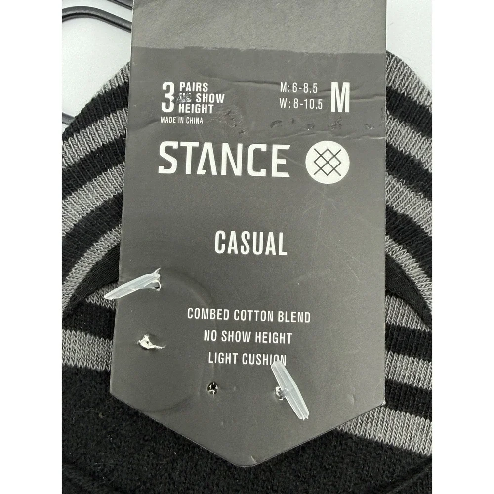Stance Womens Sensible Two 3 Pack No Show Socks Black Medium NWT